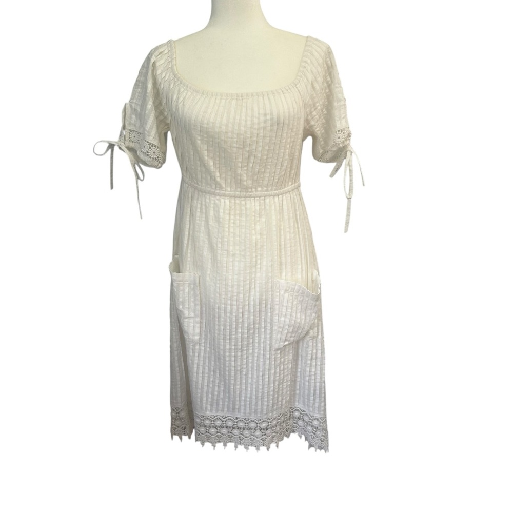 W118 by Walter Baker white dress cottagecore boho peasant womens size 8 New LWD